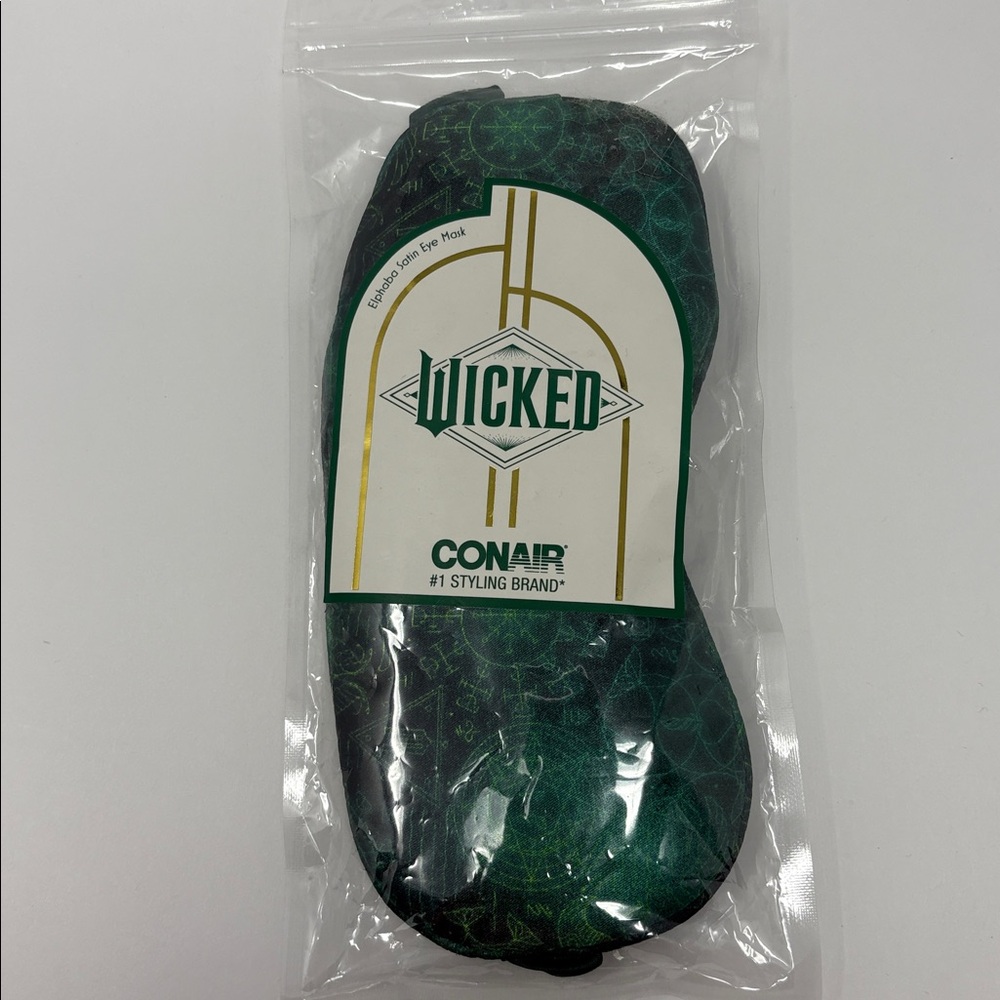 CONAIR: Wicked Emerald Green Sleeping Eye Mask Elphaba Satin. NEW